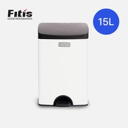 Th&ugrave;ng R&aacute;c Inox Fitis Premium 15L - Vu&ocirc;ng đạp thấp - 3 M&agrave;u (Inox mờ, Trắng, Đen) - SPS1-901, SPS1-904, SPS1-903